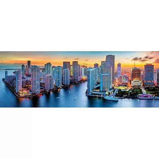 Puzzle Trefl 1000 piese - Panorama Miami la apus Puzzle Trefl 1000 piese - Panorama Miami la apus