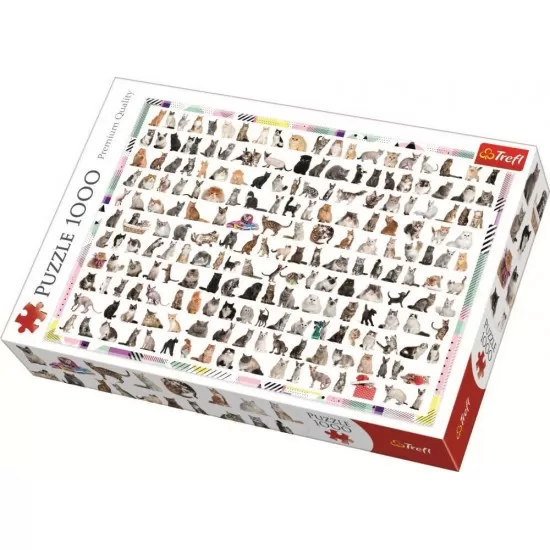 Puzzle Trefl 1000 piese - Pisici 208 la numar Puzzle Trefl 1000 piese - Pisici 208 la numar