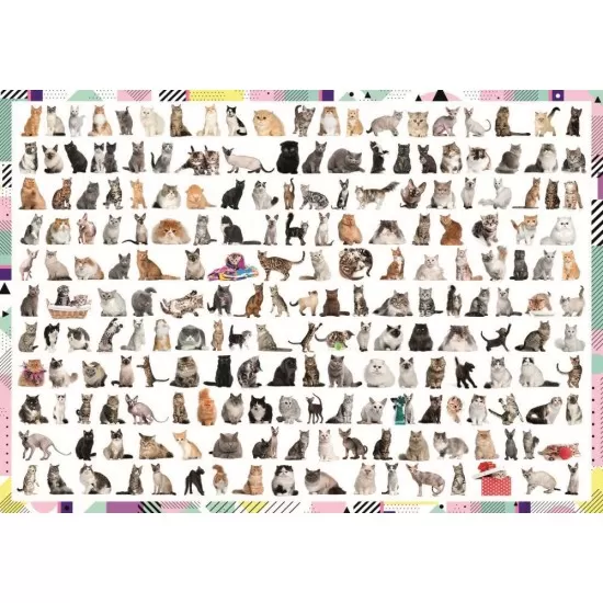 Puzzle Trefl 1000 piese - Pisici 208 la numar Puzzle Trefl 1000 piese - Pisici 208 la numar
