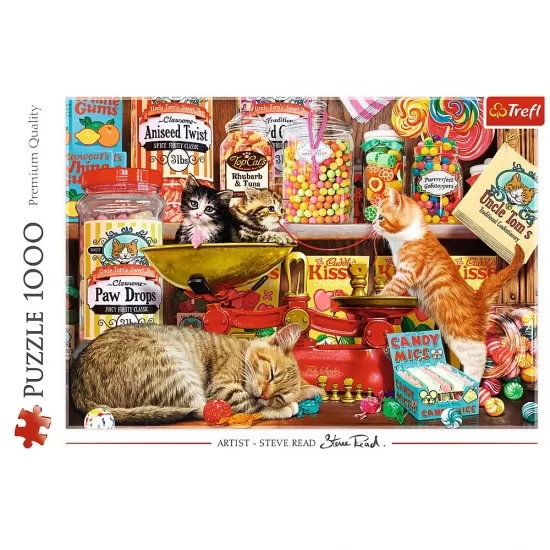 Puzzle Trefl 1000 piese - Pisici si dulciuri Puzzle Trefl 1000 piese - Pisici si dulciuri