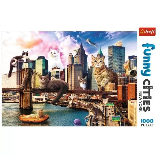 Puzzle Trefl pisicute la New York 1000 piese Puzzle Trefl pisicute la New York 1000 piese