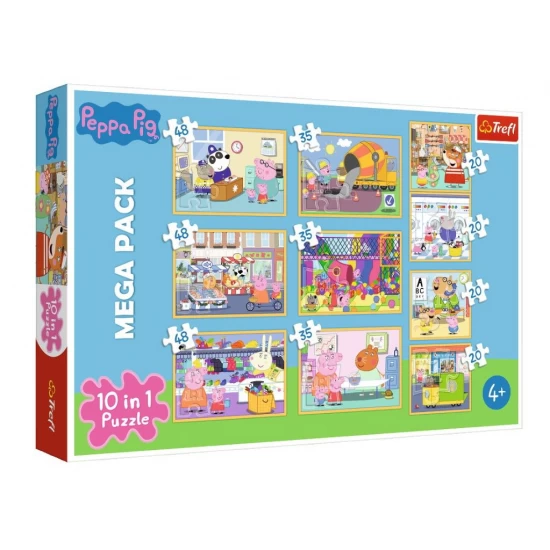 Puzzle Trefl 10 in 1 - Purcelusa Peppa Pig cu prietenii