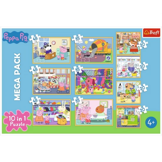 Puzzle Trefl 10 in 1 - Purcelusa Peppa Pig cu prietenii
