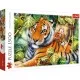 Puzzle Trefl 1500 piese - Tigri bengalezi in padurea tropicala Puzzle Trefl 1500 piese - Tigri bengalezi in padurea tropicala