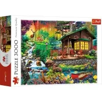 Puzzle Trefl 3000 piese - Cabana din padure