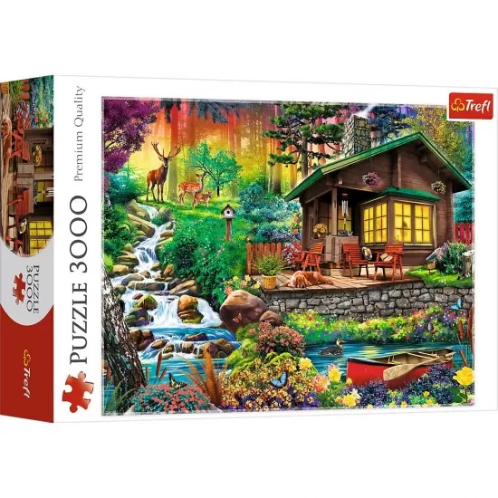 Puzzle Trefl 3000 piese - Cabana din padure Puzzle Trefl 3000 piese - Cabana din padure