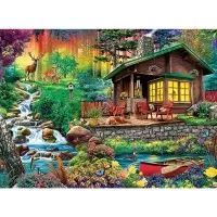 Puzzle Trefl 3000 piese - Cabana din padure