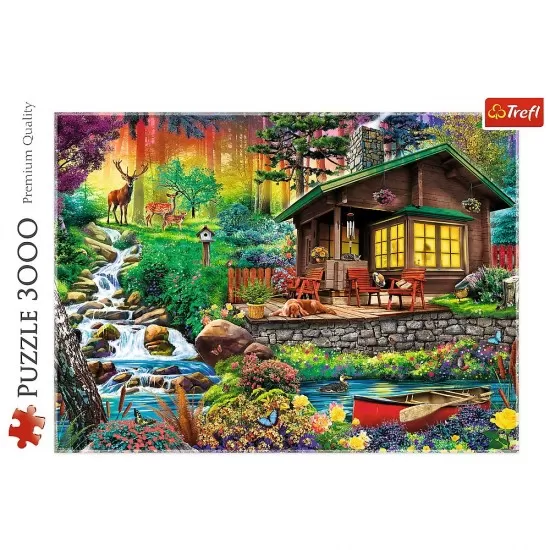 Puzzle Trefl 3000 piese - Cabana din padure Puzzle Trefl 3000 piese - Cabana din padure