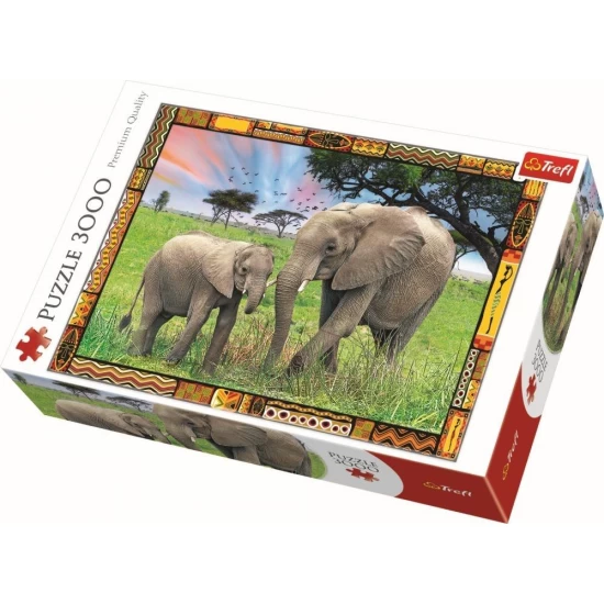 Puzzle Trefl - Elefanti in savana 3000 piese