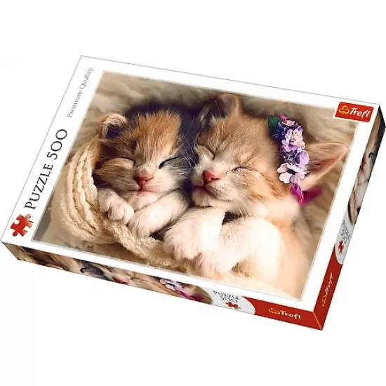 Puzzle Trefl Pisicute Somnoroase 500 piese Puzzle Trefl Pisicute Somnoroase 500 piese