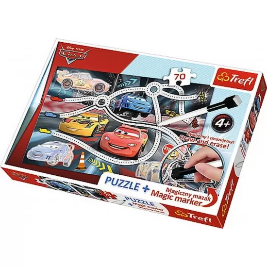 Puzzle Trefl cu marker Cars 70 piese Puzzle Trefl cu marker Cars 70 piese
