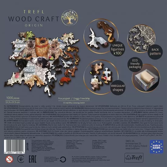 Puzzle din lemn 1000 piese Trefl - Echipa de catei Puzzle din lemn 1000 piese Trefl - Echipa de catei
