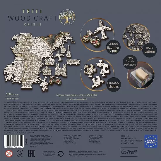 Puzzle din lemn 1000 piese Trefl - Harta lumii antice