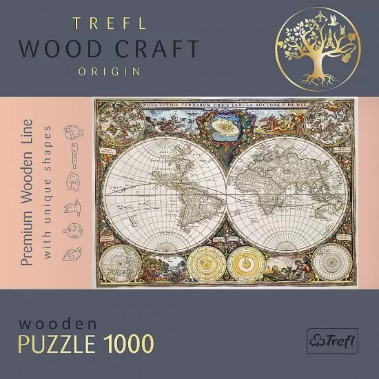 Puzzle din lemn 1000 piese Trefl - Harta lumii antice