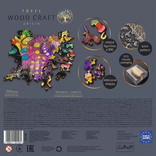 Puzzle din lemn 1000 piese Trefl - Pisicuta colorata