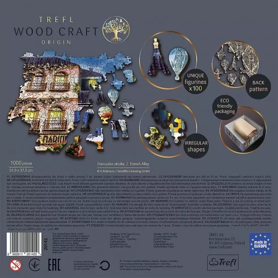 Puzzle din lemn 1000 piese Trefl - Strada franceza