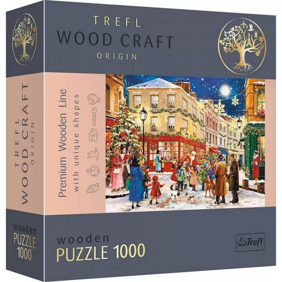 Puzzle din lemn 1000 piese Trefl - Strada pregatita de Craciun Puzzle din lemn 1000 piese Trefl - Strada pregatita de Craciun