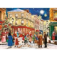 Puzzle din lemn 1000 piese Trefl - Strada pregatita de Craciun
