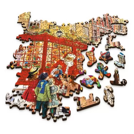 Puzzle din lemn 1000 piese Trefl - Strada pregatita de Craciun Puzzle din lemn 1000 piese Trefl - Strada pregatita de Craciun