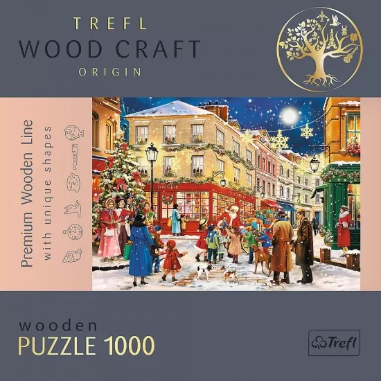 Puzzle din lemn 1000 piese Trefl - Strada pregatita de Craciun Puzzle din lemn 1000 piese Trefl - Strada pregatita de Craciun