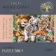 Puzzle din lemn 500+1 piese Trefl - Felinele din jungla
