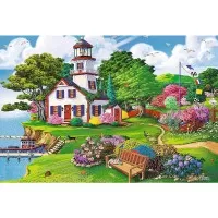 Puzzle din lemn 500+1 piese Trefl - Port in timpul verii