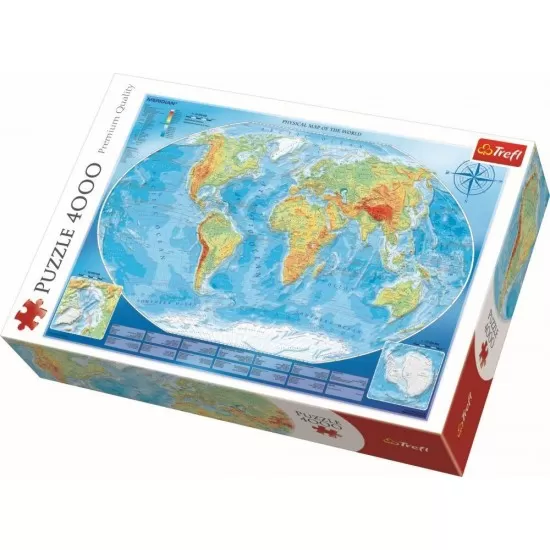 Puzzle Harta fizica a lumii 4000 piese Trefl Puzzle Harta fizica a lumii 4000 piese Trefl