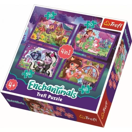 Puzzle 4 in 1 Distractia Enchatimals Puzzle 4 in 1 Distractia Enchatimals