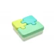 Set 3 recipiente hrana bebe model puzzle, Melii, albastru si verde Set 3 recipiente hrana bebe model puzzle, Melii, albastru si verde