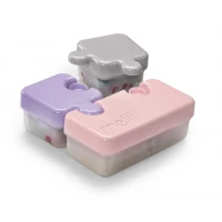 Recipient hrana bebe model puzzle, Melii, gri si mov