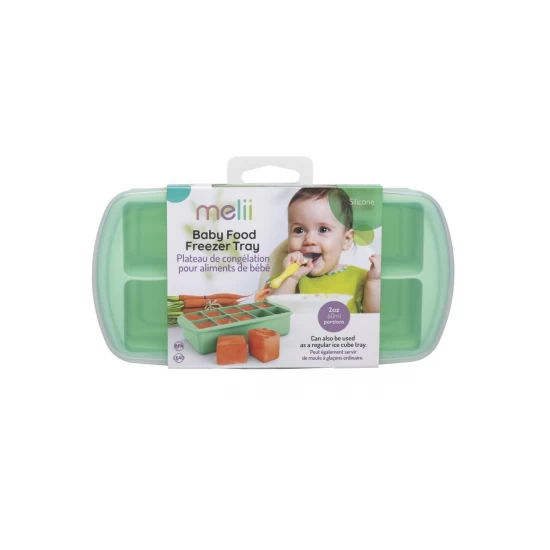 Recipient refrigerare hrana bebe, Melii, verde, 59 ml x 10 cuburi Recipient refrigerare hrana bebe, Melii, verde, 59 ml x 10 cuburi