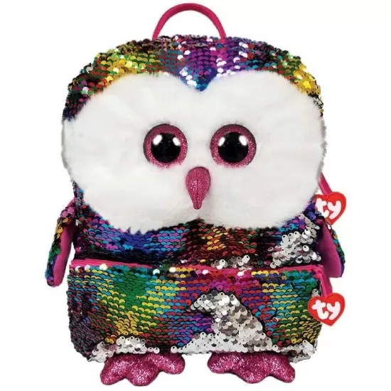 Rucsac de plus cu paiete bufnita Qwen Ty Rucsac de plus cu paiete bufnita Qwen Ty