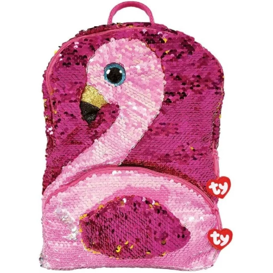 Rucsac de plus cu paiete flamingo Gilda Ty