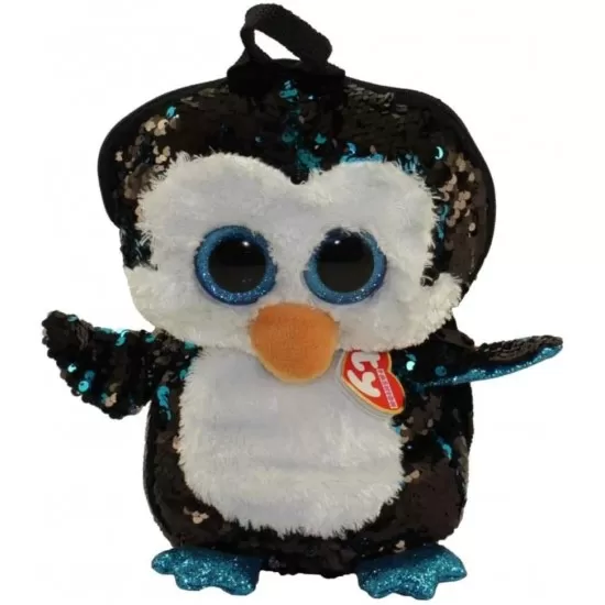 Rucsac de plus cu paiete pinguinul Waddles Ty Rucsac de plus cu paiete pinguinul Waddles Ty