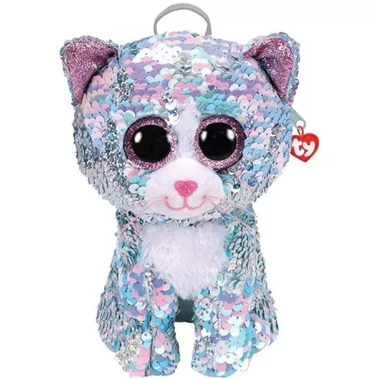 Rucsac de plus cu paiete pisica Whimsy Ty Rucsac de plus cu paiete pisica Whimsy Ty