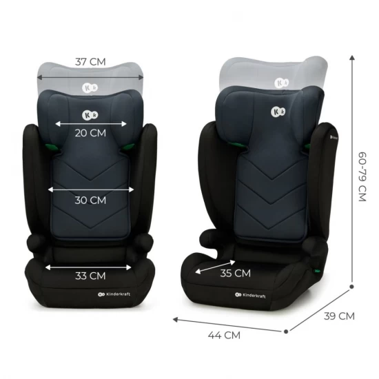 Scaun auto I-Size 100-150 cm Kinderkraft I-Spark Black Scaun auto I-Size 100-150 cm Kinderkraft I-Spark Black