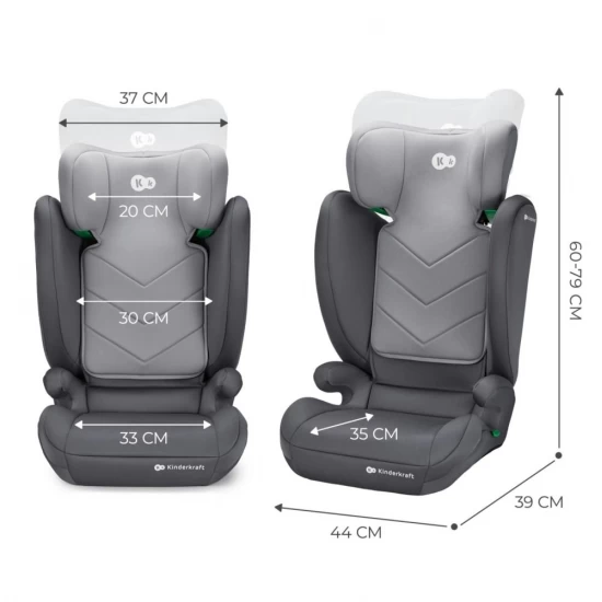 Scaun auto I-Size 100-150 cm Kinderkraft I-Spark Grey Scaun auto I-Size 100-150 cm Kinderkraft I-Spark Grey