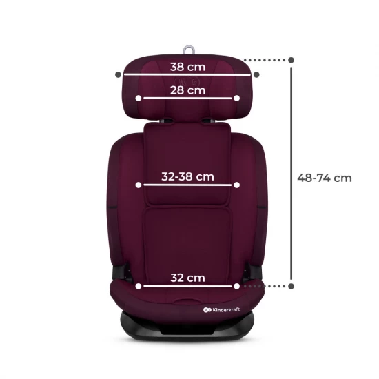 Scaun auto Kinderkraft Oneto3 I-Size 76-150 cm Cherry Pearl Scaun auto Kinderkraft Oneto3 I-Size 76-150 cm Cherry Pearl