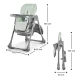 Scaun de masa Kinderkraft Tastee pliabil Olive Scaun de masa Kinderkraft Tastee pliabil Olive