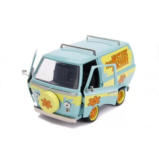 Set microbuz metalic scara 1:24 cu 2 figurine Scooby-Doo si Shaggy