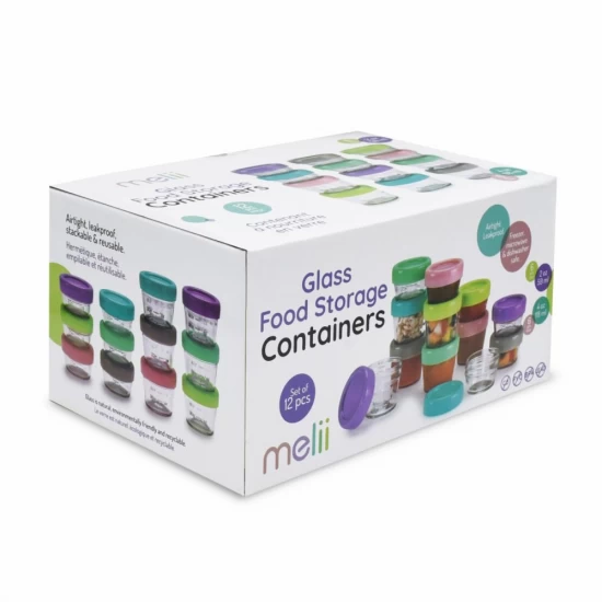 Set 12 recipient sticla pentru hrana bebe Melii 6*59 ml + 6*118 ml Set 12 recipient sticla pentru hrana bebe Melii 6*59 ml + 6*118 ml