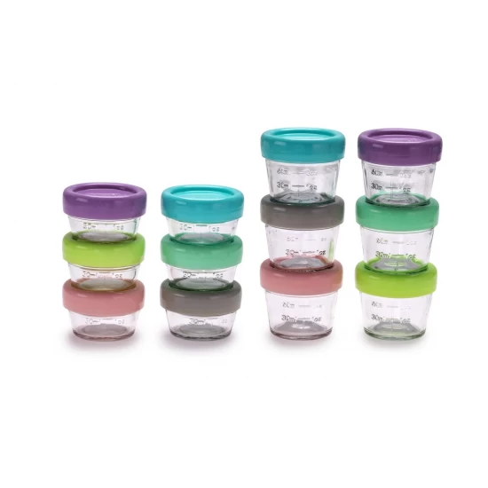 Set 12 recipient sticla pentru hrana bebe Melii 6*59 ml + 6*118 ml Set 12 recipient sticla pentru hrana bebe Melii 6*59 ml + 6*118 ml