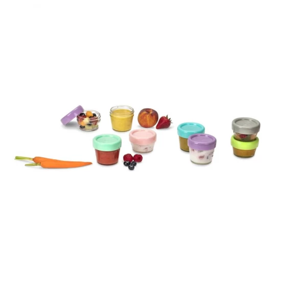 Set 12 recipient sticla pentru hrana bebe Melii 6*59 ml + 6*118 ml Set 12 recipient sticla pentru hrana bebe Melii 6*59 ml + 6*118 ml