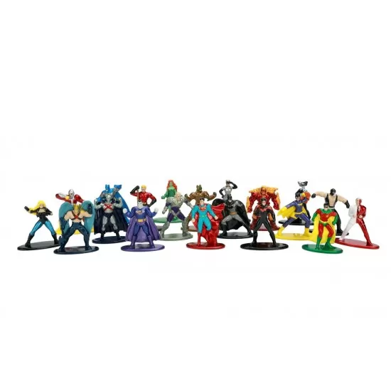 Set 20 de figurine metalice cu eroii DC si figurina Black Canary inclusa Set 20 de figurine metalice cu eroii DC si figurina Black Canary inclusa