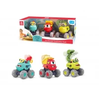 Set 3 masinute constructie monstruleti amuzanti cu frictiune