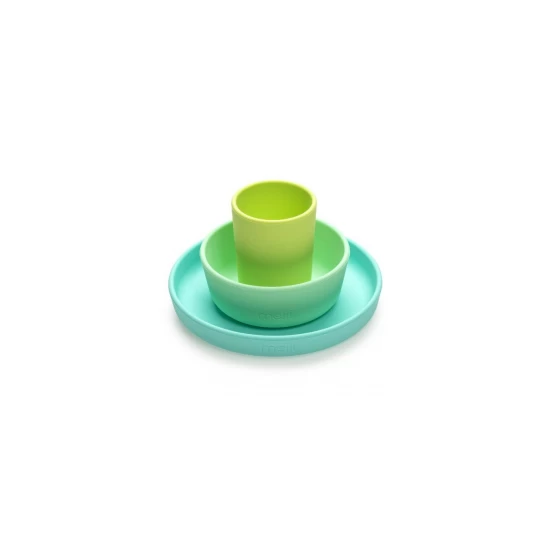 Set 3 recipiente silicon hrana bebe Melii - Blue, Lime, Mint Set 3 recipiente silicon hrana bebe Melii - Blue, Lime, Mint