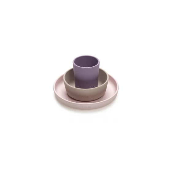 Set 3 recipiente silicon hrana bebe Melii - Purple Pink Grey Set 3 recipiente silicon hrana bebe Melii - Purple Pink Grey