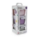 Set 3 recipiente sticla 160 ml cu husa antiderapanta silicon Melii roz mov gri Set 3 recipiente sticla 160 ml cu husa antiderapanta silicon Melii roz mov gri