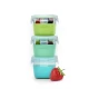Set 3 recipiente sticla 160 ml cu husa antiderapanta silicon Melii blue mint lime Set 3 recipiente sticla 160 ml cu husa antiderapanta silicon Melii blue mint lime