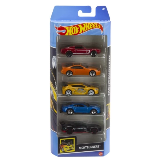 Set 5 masini Hot Wheels Nightburnerz Set 5 masini Hot Wheels Nightburnerz